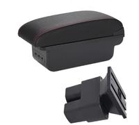Reposabrazos Central Para Nissan Para NV200 Para Evalia 2011-2019 Reposabrazos De Coche Caja De Reposabrazos Caja De Almacenamiento De Piezas De Modernización Apoyabrazos Consola(B1 Black red 3USB)