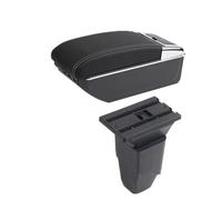 Reposabrazos Central Para Peugeot 206 Cc Para Cabrio Reposabrazos Central Caja De Almacenamiento Reequipamiento Interior Carga USB Accesorios Para Coche Caja Apoyabrazos(D white line 7USB)