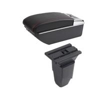 Reposabrazos Central Para PEUGEOT 206 Cc Para Cabrio Reposabrazos Central Caja De Almacenamiento Reequipamiento Interior Carga USB Accesorios Para Coche Caja Apoyabrazos(D red line 7USB)