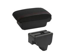 Reposabrazos Central Para Peugeot 208 2008 2019-2024, Reposabrazos Caja Almacenamiento Para Reposabrazos Coche Apoyabrazos capa Doble Caja(A Black red NO USB)