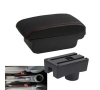 Reposabrazos Central Para Toyota Aygo X, Reposabrazos Caja Almacenamiento Para Reposabrazos Coche Apoyabrazos capa Doble Caja(A Black red NO USB)