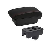 Reposabrazos Central Para Toyota Aygo X, Reposabrazos Caja Almacenamiento Para Reposabrazos Coche Apoyabrazos capa Doble Caja(A Black red NO USB)