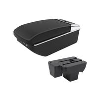 Reposabrazos Central Para VW para Polo Reposabrazos Coche Consolas Centrales Interiores Modificadas Caja Almacenamiento Funcional Multifuncional Portavasos USB Auto Apoyabrazos(A2 Black line 7 USB)