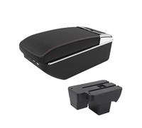 Reposabrazos Central Para VW para Polo Reposabrazos Coche Consolas Centrales Interiores Modificadas Caja Almacenamiento Funcional Multifuncional Portavasos USB Auto Apoyabrazos(A1 red line 7 USB)