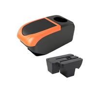 Reposabrazos Central Para VW para Polo Reposabrazos Coche Consolas Centrales Interiores Modificadas Caja Almacenamiento Funcional Multifuncional Portavasos USB Auto Apoyabrazos(B2 Orange frame 6USB)