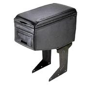 Reposabrazos central universal, consola central, piel sintética, caja de almacenamiento, soporte para bebidas, color negro