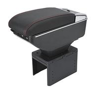 Reposabrazos Central Universal para Automóvil, Consola Central, Reposabrazos para Automóvil con Interfaz USB, Caja de Almacenamiento Ajustable para la Mayoría de Vehículos y