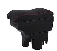 Reposabrazos Coche,Apoyabrazos Coche Uso Apto for Mk5 Golf Mk 5 6 2005-2011 Caja de arzas del automóvil Caja Central Tienda de contenido CAJA DE CUBIERTE TITULAR INTERIOR DE COCHE DE CUCHO(A black red