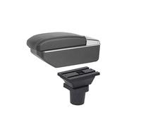 Reposabrazos Coche Para Fiat 500 Reposabrazos Coche Caja De Almacenamiento Central Portavasos Cenicero USB Piezas Reacondicionamiento Interior Coche(B-black white line)