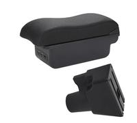 Reposabrazos Coche Para Kia Para Picanto Interior del coche Reposabrazos Caja de almacenamiento Superficie curva Cuero Instalación sencilla Coche Apoyabrazos(B Black line 3USB)