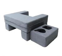 Reposabrazos con Almohada portavasos de Espuma de Alta Densidad, Set de Almohadas para Leer, Almohada para Leer con portátil, Adecuado para Usar en Oficina,Gris,64 × 54 × 30 cm