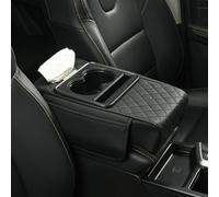 Reposabrazos con espuma viscoelástica y portavasos integrado para consola central del coche, diseñado para mejorar la comodidad del conductor (negro)