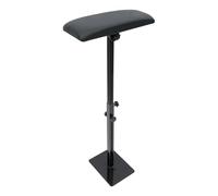 Reposabrazos con soporte para tatuaje, placa superior de 39,5 x 17 cm, altura ajustable (66 - 89 cm), marco de aluminio de 360°, placa grande y almohadilla de piel negra para técnico personal o