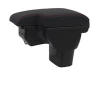 Reposabrazos Consola Central Para NISSAN Para Juke 2010-2019 Reposabrazos Guantera Accesorios Interiores Piezas De Repuesto Almacenamiento USB(A leather red line)