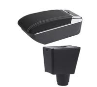 Reposabrazos De Coche Caja Almacenamiento Para Reposabrazos Coche Para Dacia Para Logan 2 Para Dokker Accesorios Reequipamiento Interior(B3 Black white Line NO usb)