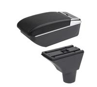Reposabrazos De Coche De Cuero Sintético Caja De Almacenamiento Piezas De Repuesto Interiores Para Citroën C3 C4(B black line)