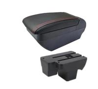 Reposabrazos De Coche De Cuero Sintético Caja De Almacenamiento Piezas De Repuesto Para VW Para Polo 2019-2024(F red line)