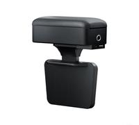 Reposabrazos de consola central de coche con puertos de carga duales, soporte ajustable para bebidas de hasta 7 5 cm de diámetro, compartimento de almacenamiento para accesorios pequeños y grandes