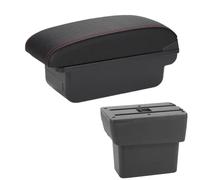 Reposabrazos Del Automóvil Para Nissan Para Note Para E-Power 2016-2022 Accesorios De Reacondicionamiento Para Guantera Central Del Reposabrazos Coche Apoyabrazos(C Black red NO USB)