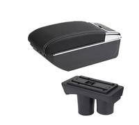 Reposabrazos Del Automóvil Para Peugeot 301 2012 2013 2014 2015 2016 2017 2018 2019 Reposabrazos Caja De Almacenamiento Retrofit Cenicero Portavasos Coche Apoyabrazos(D white line 7USB)