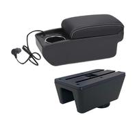Reposabrazos Del Automóvil Para Seat Para Ibiza 6j 6L Reposabrazos Caja De Almacenamiento Automática Piezas Reequipamiento Accesorios Interiores Coche Apoyabrazos(A Black white Fast charging)