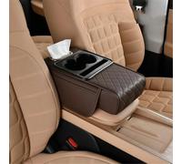 Reposabrazos del coche Funda Reposabrazos Coche, Gruesa, Con Altura Ajustable, Con Portavasos, Organizador De Pañuelos, Algodón Viscoelástico.(Brown)