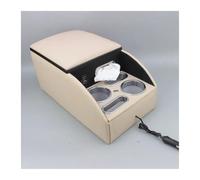 Reposabrazos Del Coche Para Koleos Para Captur Para Kadjar Adecuado Para 3 Asientos Traseros Caja De Pasamanos Carga Teléfono Móvil USB Apoyabrazos(Beige)