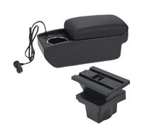 Reposabrazos Del Coche Para Skoda Para Octavia Para Yeti Mk2 2005-2010 2011 2012 Reposabrazos Caja De Almacenamiento Interior Modernización Apoyabrazos(A Black line Fast charging)
