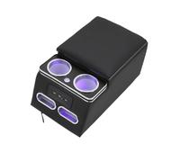 Reposabrazos Del Coche Para Toyota Para Highlander Para RAV-4 Para Corolla Para Camry Para Reiz Caja de pasamanos trasera Carga de teléfono móvil USB Apoyabrazos(Negro)