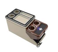 Reposabrazos Del Coche Para Toyota Para Sienna 2021-2024 Business Car Mobile Row Front Railing Box Set General Armrest Central Store Apoyabrazos(E beige Wireless)