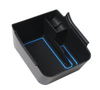 reposabrazos del coche Para VW para Polo MK6 2018-2020 Caja de almacenamiento para reposabrazos central de coche Soporte para consola central Organizador Accesorios de limpieza(Azul)