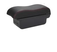 Reposabrazos Para Hyundai Para I20 Compartimento Para Accesorios De Almacenamiento Consola Central 2021-2022 Reposabrazos Coche Apoyabrazos(C1 Black red NO USB)