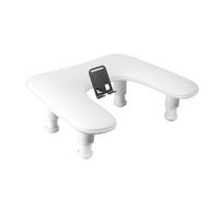 Reposabrazos para manicura y pedicura con soporte giratorio para teléfono, altura ajustable en forma de U, color blanco