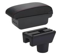 Reposabrazos Para Mitsubishi Para Attrage Para Mirage Para Space Star Caja reposabrazos coche(B1 Negro rojo 3USB)