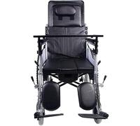 Reposabrazos para silla de ruedas de transporte, asiento de respaldo con control de piernas, inodoro de escritorio desmontable, soporte de carga portátil de 120 kg, asiento de 45 x 45 cm