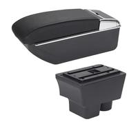 Reposabrazos Para Skoda Para Fabia 2 2007 2008 2009 2010 2011 2012 2013 2014 Caja reposabrazos coche(D2 línea negra Sin USB)