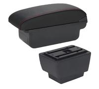 Reposabrazos Para Skoda Para Fabia 3 2015 2016 2017 2018 2019 2020 2021 Caja reposabrazos coche(C1 Negro rojo Sin USB)