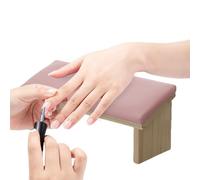 Reposabrazos para uñas - Soporte de manicura de madera de 30,5x10,6x12,8 cm, cojín de cuero de PU, soporte ergonómico para salón, problemas ergonómicos | Almohada de mano profesional para decora