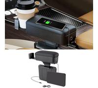 Reposabrazos Rupse para Coche Consola Central con Portavasos Compartimento De Almacenamiento Ajustable para Rellenar El Hueco del Asiento Soporte para Codos Y Antebrazos