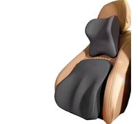 Reposacabezas asiento Almohada cervical de algodón viscoelástico para coche, soporte para la cintura, reposacabezas, cojín lumbar para el asiento del(Dark grey-1 set)