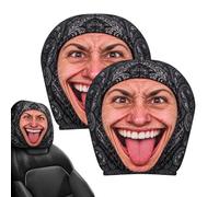 Reposacabezas Coche 2 Piezas Estampado Caras Divertidas Universal Lavable | Reposacabezas Asiento Coche para Camión Vehículo SUV Sedán Viajes por Carretera Conducción Diari expedient