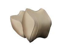 Reposacabezas Coche Cojin Car Memory Cotton Neck Pillow Four Seasons Universal Support Breathable Relieve Pressure Leather Headrest Automotive Parts(White)