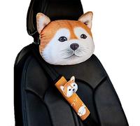 Reposacabezas Coche Cojin, Morbuy Gracioso Impresión de perro de dibujos animados en 3D Almohada Coche para el el Asiento de Coche Almohada Cervical (25cm x 26cm,Akita)