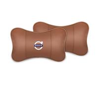 Reposacabezas Coche para Volvo C70 1997-2013,Paquete de 2 Almohadas para el Cuello del automóvil,Auto Headrest PU Cuero,Almohada para reposacabezas de Coche,para Conducir, Brown