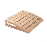 Reposacabezas para sauna en material de madera natural con perfil curvado que soporta la alineación correcta de la columna vertebral en posición sentada (A)