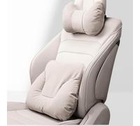 Reposacabezas y Cojín Lumbar para Coche para Dodge Caliber 2005-2011, Transpirable Set de Almohada para Cuello y Soporte Lumbar,Beige