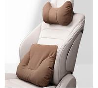 Reposacabezas y Cojín Lumbar para Coche para Ford Foucs MK4 2019-2023, Transpirable Set de Almohada para Cuello y Soporte Lumbar,Brown