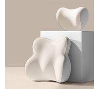 Reposacabezas Y Soportes Lumbares Coche para KIA Niro/e-Niro/Hybrid/PHEV SUV 2016-2025, Cojin Lumbar ErgonóMico Almohada Respaldo CojíN Soporte Lumbars Accesorios,Beige