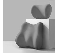 Reposacabezas Y Soportes Lumbares Coche para Toyota RAV 4 /RAV 4 II/RAV 4 III/RAV 4 IV, Cojin Lumbar ErgonóMico Almohada Respaldo Memory Foam CojíN Soporte Lumbars,E/Grey