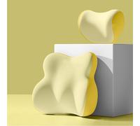 Reposacabezas Y Soportes Lumbares Coche para Volvo V50 V60 V70 V90 XC40 XC60 XC70 XC90 2000-2023 2024, Cojin Lumbar ErgonóMico Almohada Respaldo Memory Foam CojíN Soporte Lumbars,B/Yellow